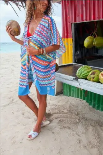 Новинка 2019 летняя женская Пляжная накидка кафтан саронг пляжная одежда