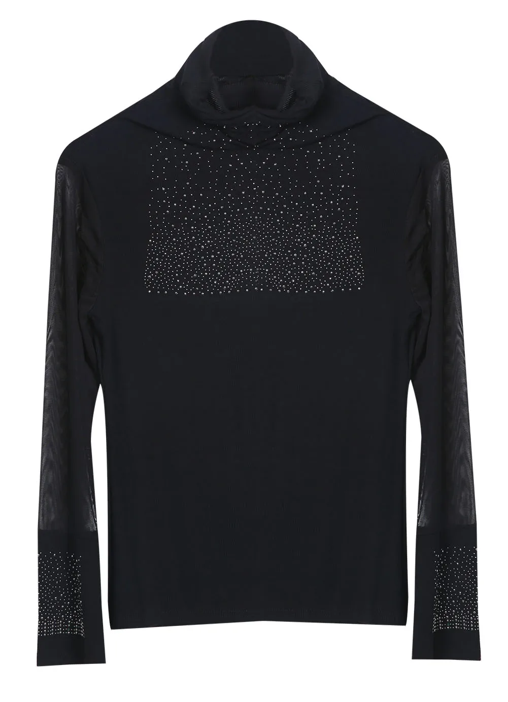 Женские топы 2018 черная водолазка с длинным рукавом блузка сетчатые облегающие