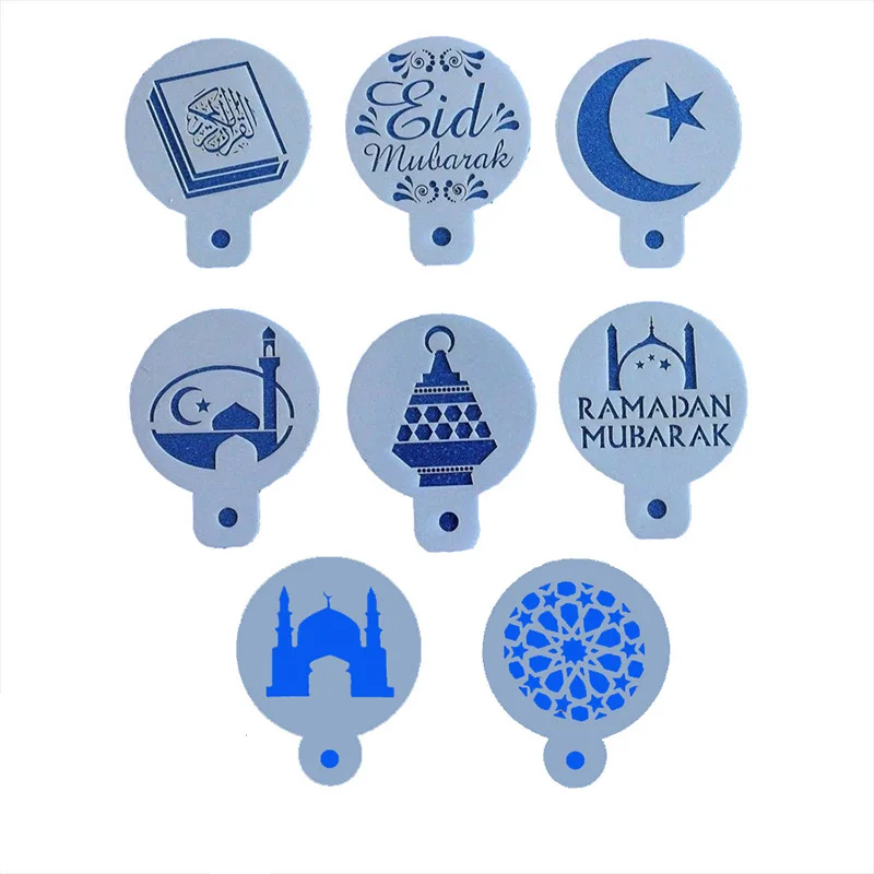 Мусульманский молд Рамадан Ид аль Фитр цветок кофе шаблон распыления формы торт