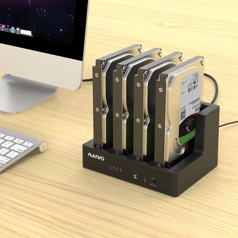 MAIWO HDD корпус для 2 5/3 5 дюймов HDD/SSD USB 3 0 SATA I/II/III четыре отсека док станция
