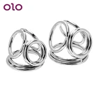 Кольца на пенис OLO из нержавеющей стали, четыре клетки на член, мужские кольца для задержки эякуляции, мужское устройство верности, секс-игрушки для мужчин