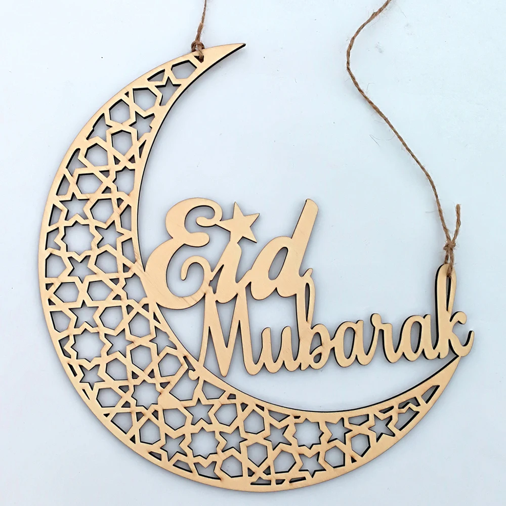 1 шт. креативный деревянный подвесной кулон Moon Eid Mubarak 2 стиля украшения для