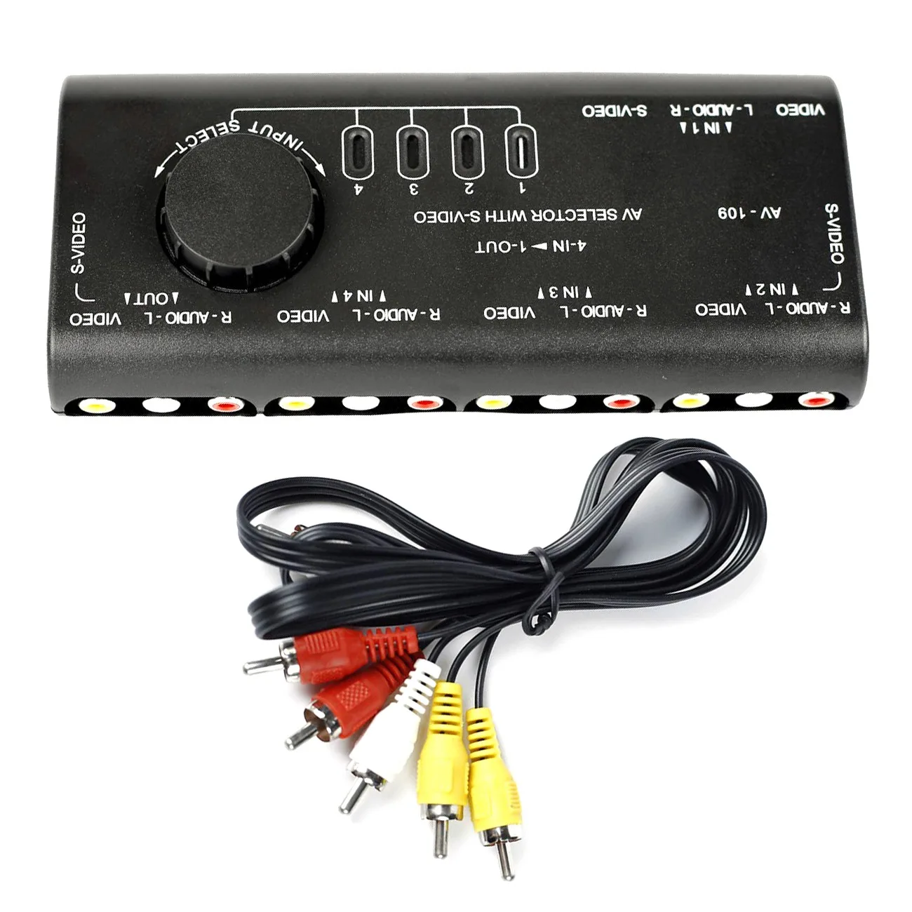 Практичный AV аудио-видео переключатель сигналов 4 в 1 из способов 3 RCA коробка Spiltter