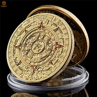 mexican maya aztec calendar art prophecy culture gold plated replica commemorative coin collectibles