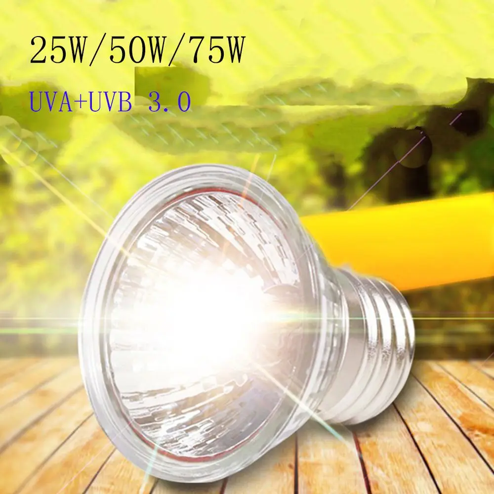 25/50/75 Вт UVA + UVB 3 0 лампа для рептилий черепахи Basking ультрафиолетовые лампы обогрева