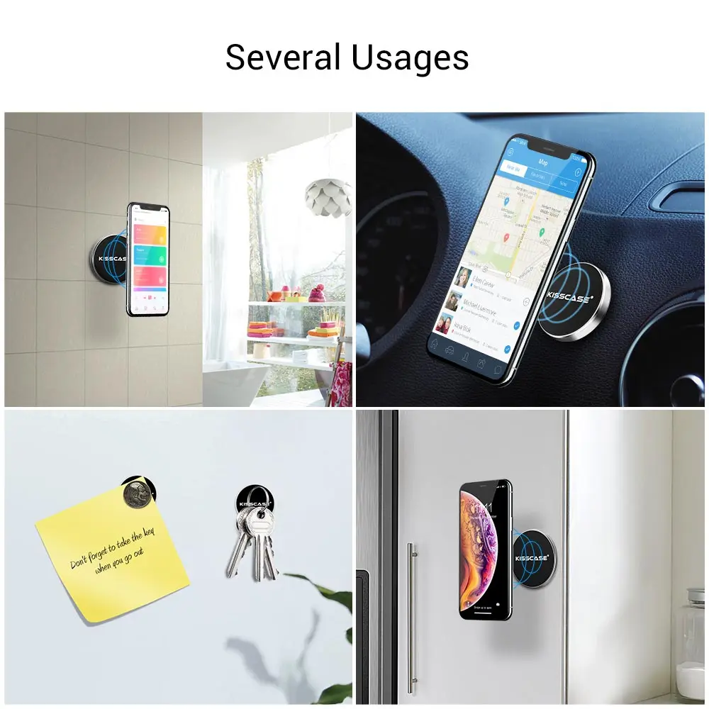 Магнитный автомобильный держатель для телефона Kisscase iPhone X XS 6 7 8 металлический
