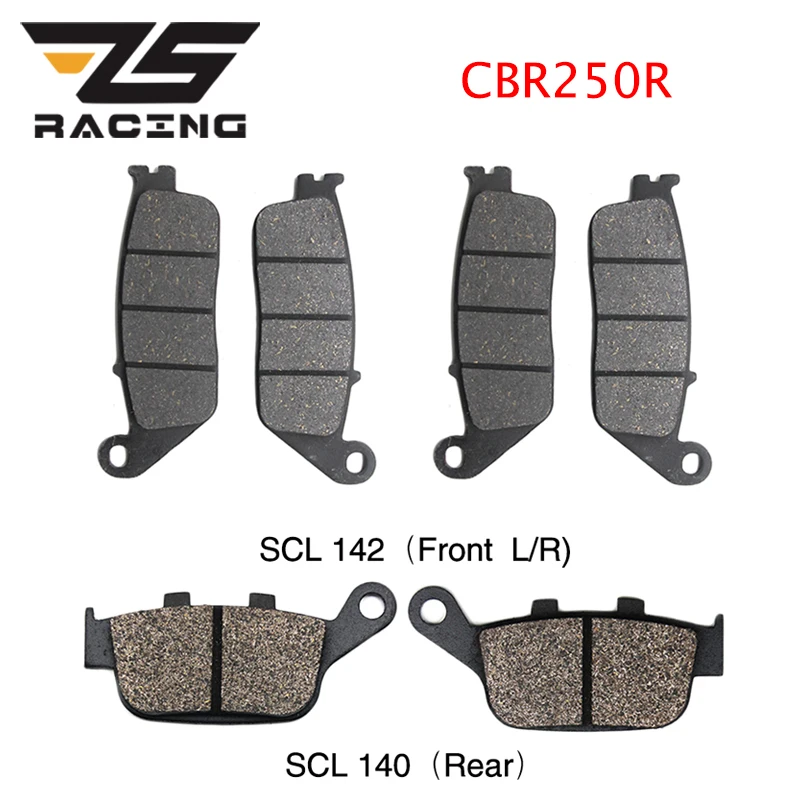 ZS Racing 3 пары полуметаллических передних тормозных колодок для мотоцикла Honda CBR250R и