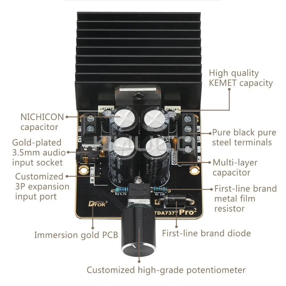 Amplifier Board 35W x Power Amplifier/Audio DC 9~18V 12V Stereo Amplifier/Finished for DIY Speaker | Обустройство дома