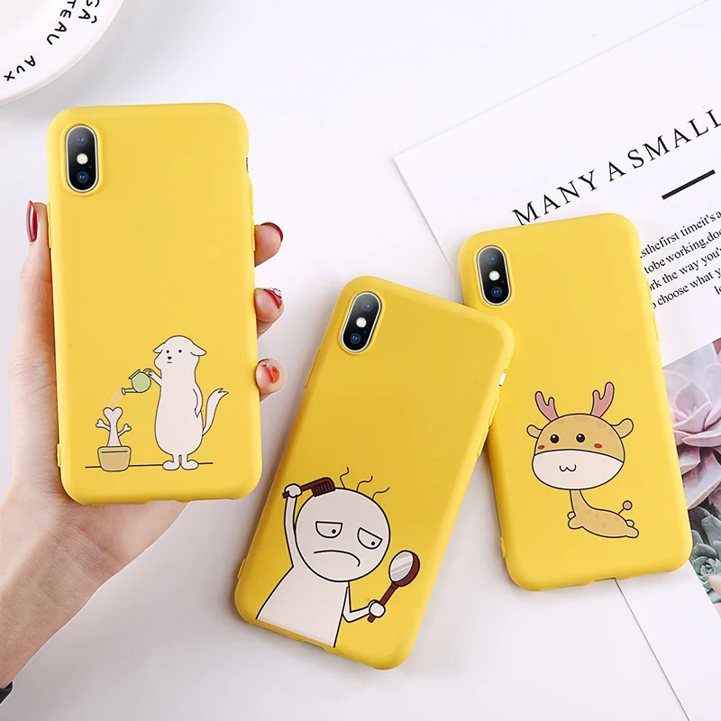 Чехол для телефона Moskado желтый iPhone 6 S 7 8 Plus X XR XS Max мягкий чехол из ТПУ с