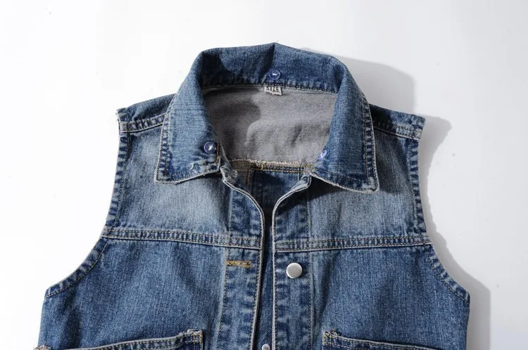 5XL Large Size Vest 2019 Fashion Women's Spring Sleeves For Women Denim Vests Wild Hooded Sleeveless Tops AS411 | Женская одежда