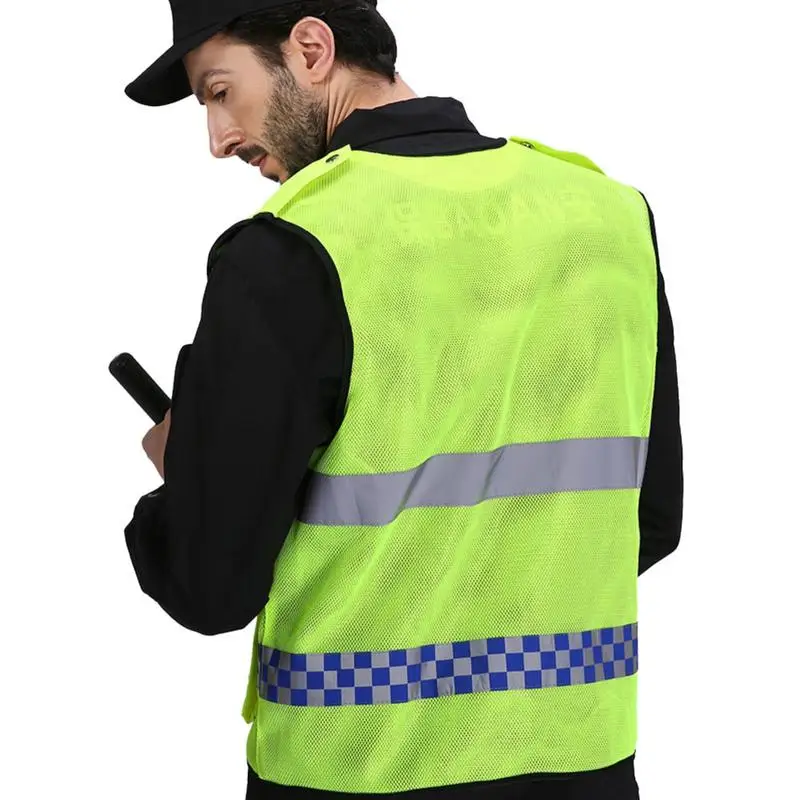 Уличная Ночная езда бег Hi Vis жилет безопасности Светоотражающая куртка для