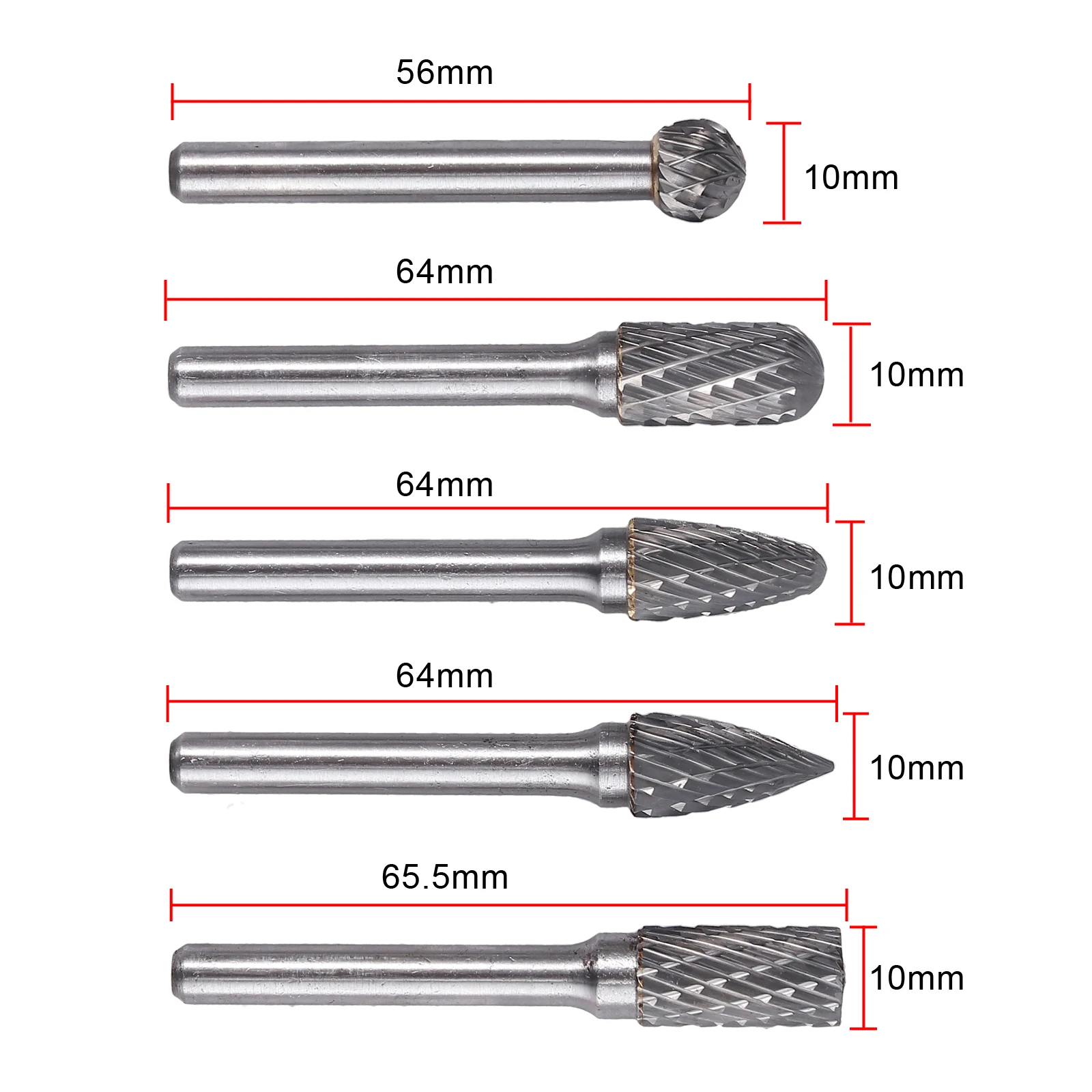 PROSTER 5 шт. 1/4 &quotКарбид вольфрама роторная точка заусенцы высечки хвостовик