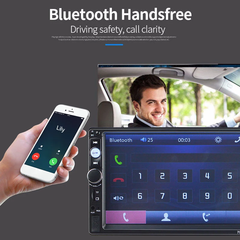 Универсальный Центральный Multimidia Авто 2din двойной 2 Din 7 ''Сенсорный экран Bluetooth