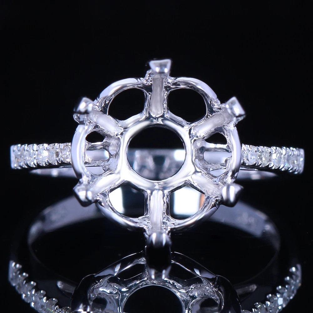 Женское кольцо из серебра 925 пробы с натуральными бриллиантами 10 12 мм|diamond ring semi