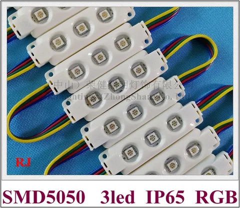 Высококачественный впрыскиваемый светодиодный модуль RGB SMD 5050, водонепроницаемый светодиодный рекламный модуль RGB, 12 В постоянного тока, 0,72 Вт, светодиодный Ода IP66