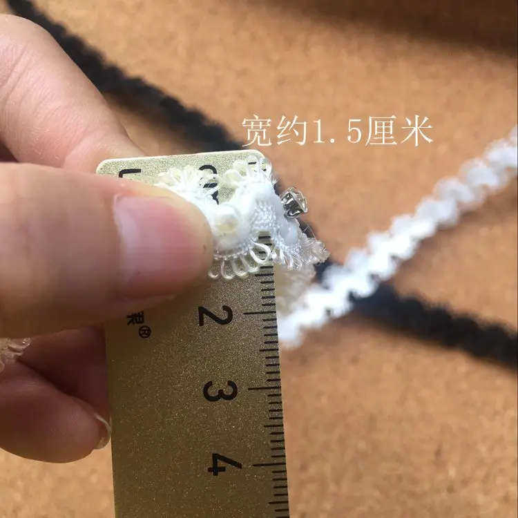 1,5 см широкие блестящие 3D Стразы из бисера, кружевная ткань, вышитая лентой, воротник, аппликация, отделка, свадебное платье, юбки, швейный Декор