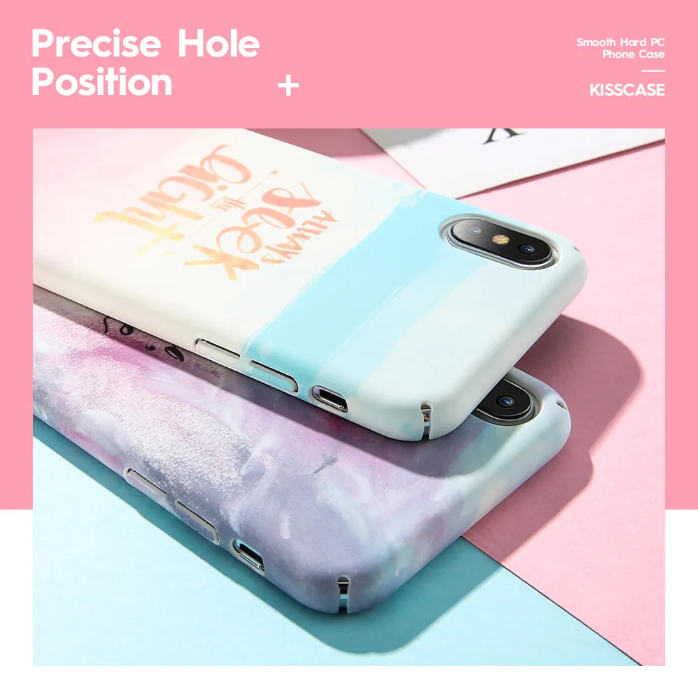 KISSCASE Painted Phone Case For iPhone X XS Max 6 7 8 Ultra Thin Matte Hard PC 6s Plus XR Colorful Patterned |