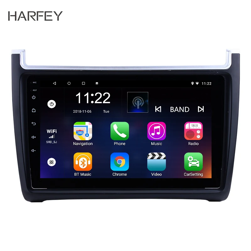 Просвет Harfey Android 7 1 9 &quotавтомобильное радио для Фольксваген Поло 2012 2013 2014 2015 2Din GPS