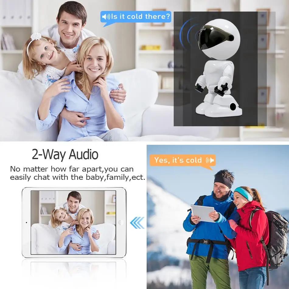 Hiseeu 2MP HD Беспроводная 1080P IP камера Wifi робот безопасности ночного видения сеть