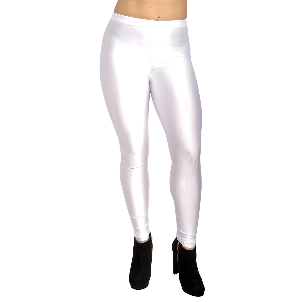 Женские блестящие Candy неоновые леггинсы Маленькие белые | Женская одежда