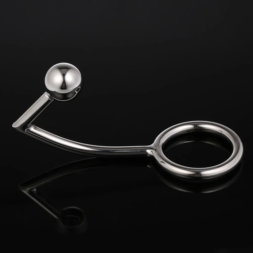 Stainless Steel Anal Plug With Ball & Cock Ring Butt Hook 45mm Prostate Massager Fetish Adult Sex Toys For Couples Gays|Анальные