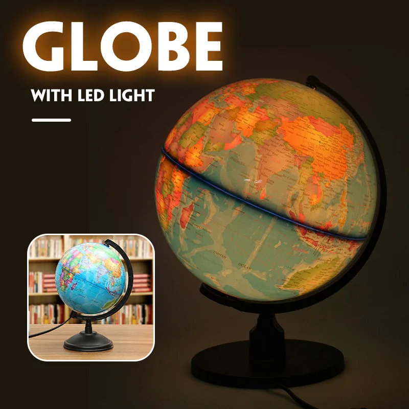 25 см светодиодный земной шар карта мира с подставкой Terrestre география обучающая
