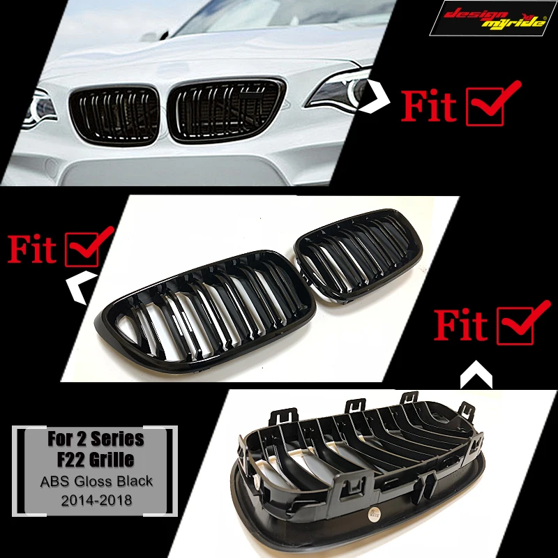1 пара F22 2 планки передний бампер решетка для 220i 228i 235i M2 ABS материал глянцевый