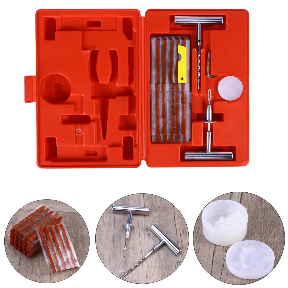 56pcs/Set Heavy Duty Car Tire Repair Tools Kits For Auto Tyre Set Styling Patching Repairing Kit | Автомобили и мотоциклы