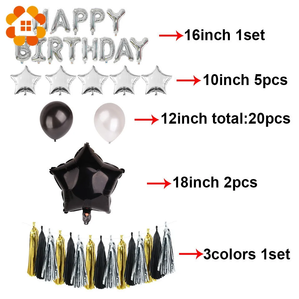 1 комплект красивые украшения для вечеринки в честь Дня Рождения воздушные шары