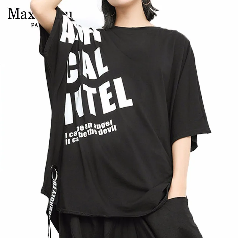 Max LuLu 2019 Luxury European Summer Ladies Harjuku Tops Womens Printed T Shirt Casual Streetwear Female Long T-shirts Plus Size | Женская