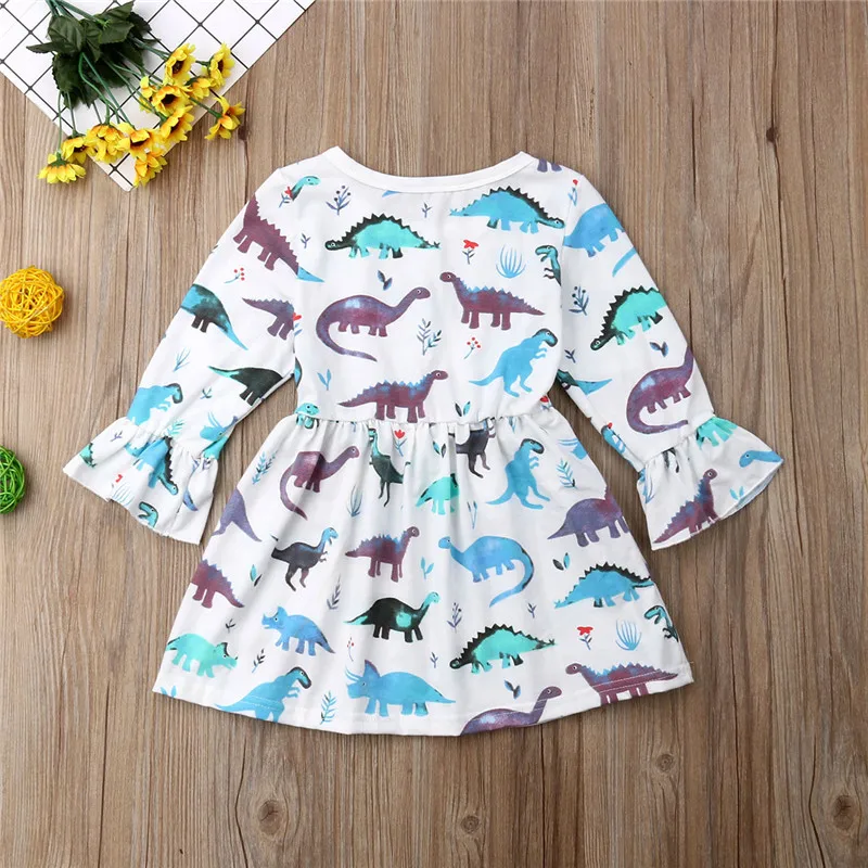 Toddler baby Girls Long Sleeve Cartoon Animal Print Party Pageant Dresses | Детская одежда и обувь