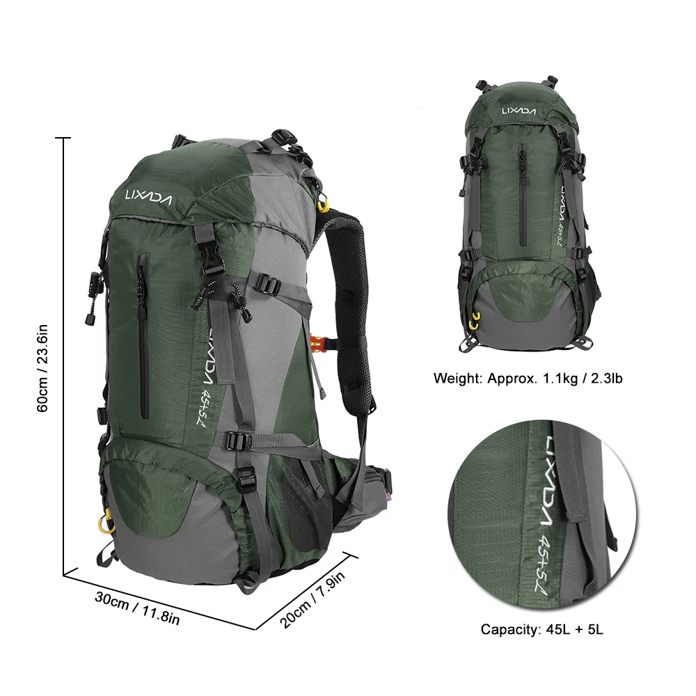 Lixada 50L открытый спортивный рюкзак Водонепроницаемый походный дорожный для