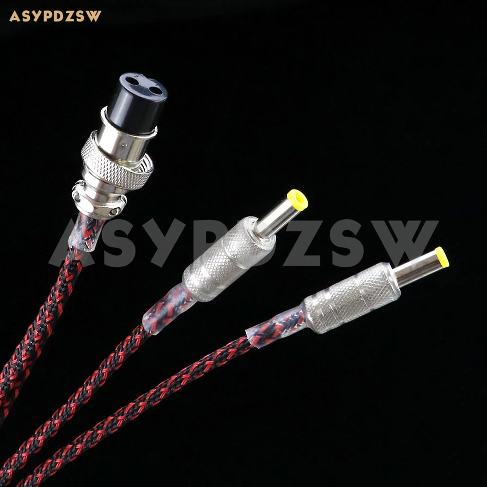 

1.2Meter Silver plated wire GX16mm-2PIN to 2 PCS 5.5*2.1mm male Linear power supply cable