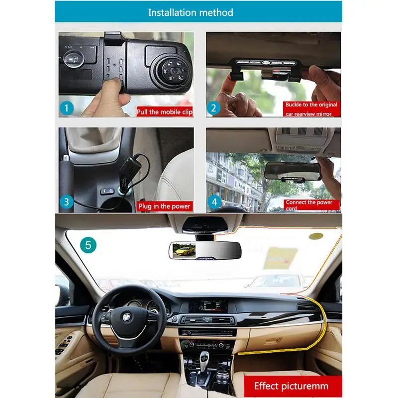 7 дюймов автомобиля зеркало заднего вида резервного копирования Камера