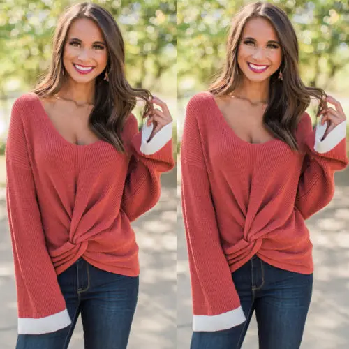 2018 Новинка зимы для женщин теплые модные с длинным рукавом вязаный джемпер