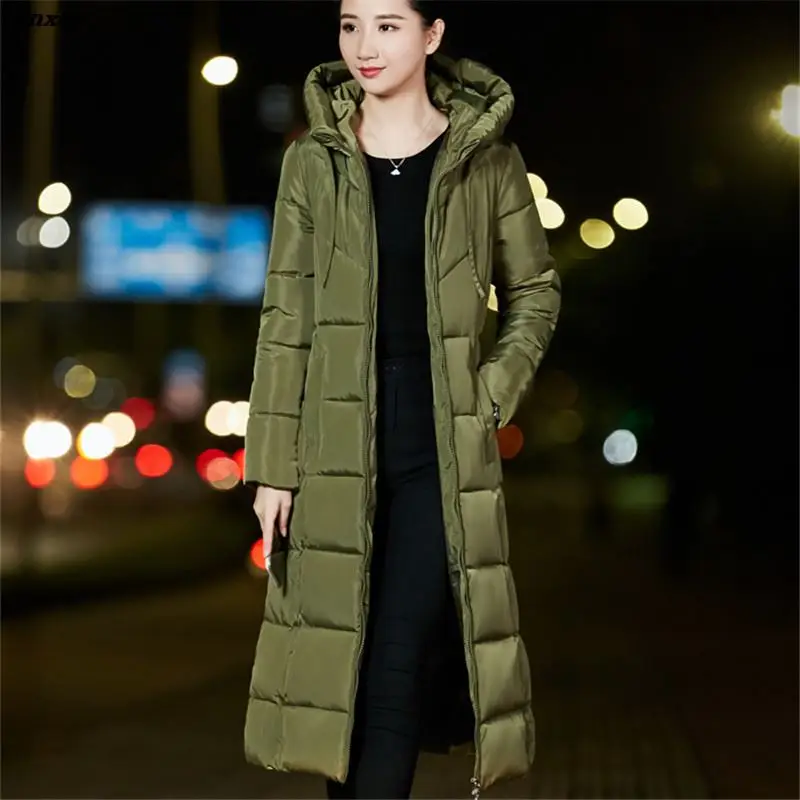 2018 Winter Jacket New Fashion Women Down jacket parka Slim Large size Hooded Coat Women Warm Cotton Outwear  Xnxee
