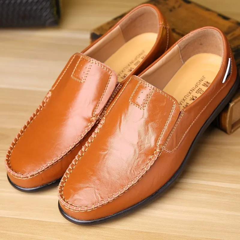 ZHENGOU new fall British business bean shoes real leather lazy man soft sole breathable men's casual shoe trend 2018 | Обувь
