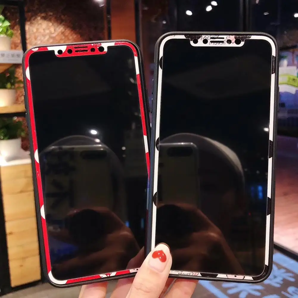 Для iPhoneX Xs 10 мультфильм Disny кошка собака блеск глянцевый мягкий край передний