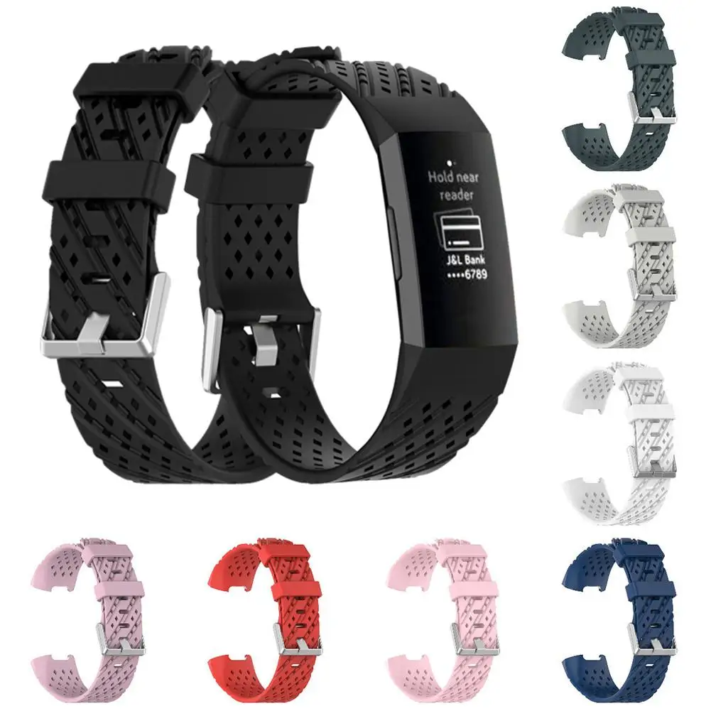 Новый ремешок для умных часов Силиконовый Fitbit Charge3 текстурный умный