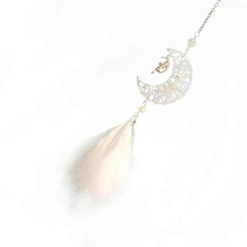 Изысканный ручной работы автомобильный кулон ажурный лунный перо Ловец снов