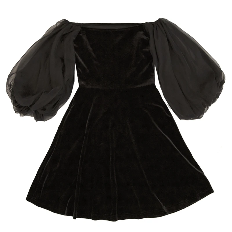 Готическое рок сексуальное бархатное платье для женщин с вырезом лодочкой