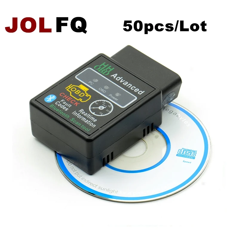 Автомобильный диагностический сканер ELM327 V2.1 50 шт. Bluetooth HH OBD расширенный OBDII OBD2 ELM