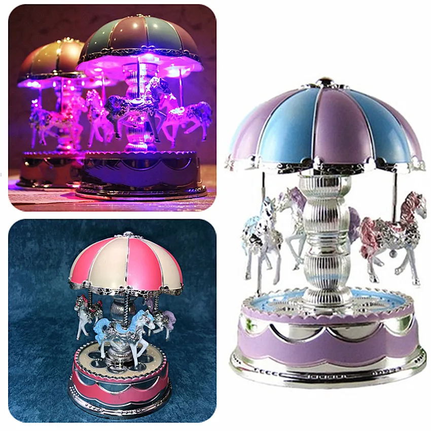 

Girls Gift LED Carousel Light Music Box Xmas Birthday Gift Musical Toy for Kids