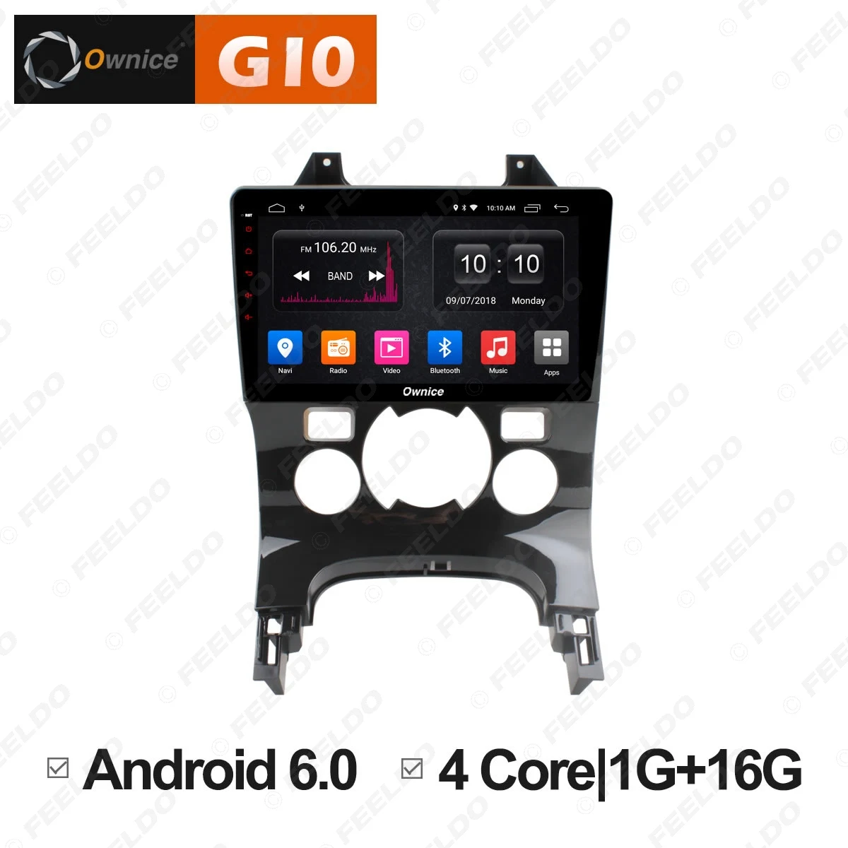 FEELDO 9 &quotAndroid 6 0 4 ядерный/DDR3 1G/16G/поддержка 4G ключ автомобильный медиаплеер с GPS/FM/AM