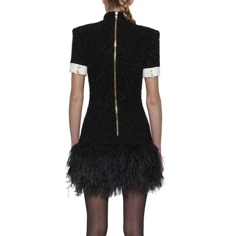 TWOTWINSTYLE женские платья для женщин Стенд воротник короткий рукав хит цвет