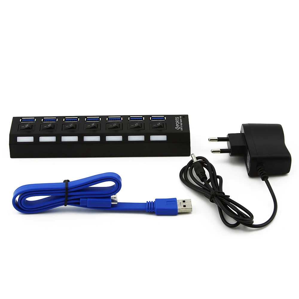 CHYI USB3.0 HUB 7 портов с адаптером питания | Компьютеры и офис