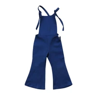 new fashion toddler kids baby girl sleeveless backless strap denim overall romper jumper bell bottom trousers summer clothes