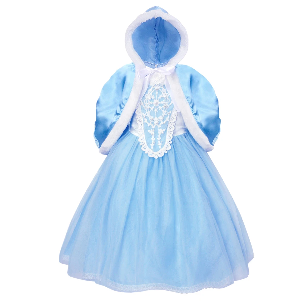 AmzBarley Girls Elsa Princess Costumes Snow Queen Cosplay Dress+ cape Birthday Party Halloween Carnival outfits winter clothes | Детская