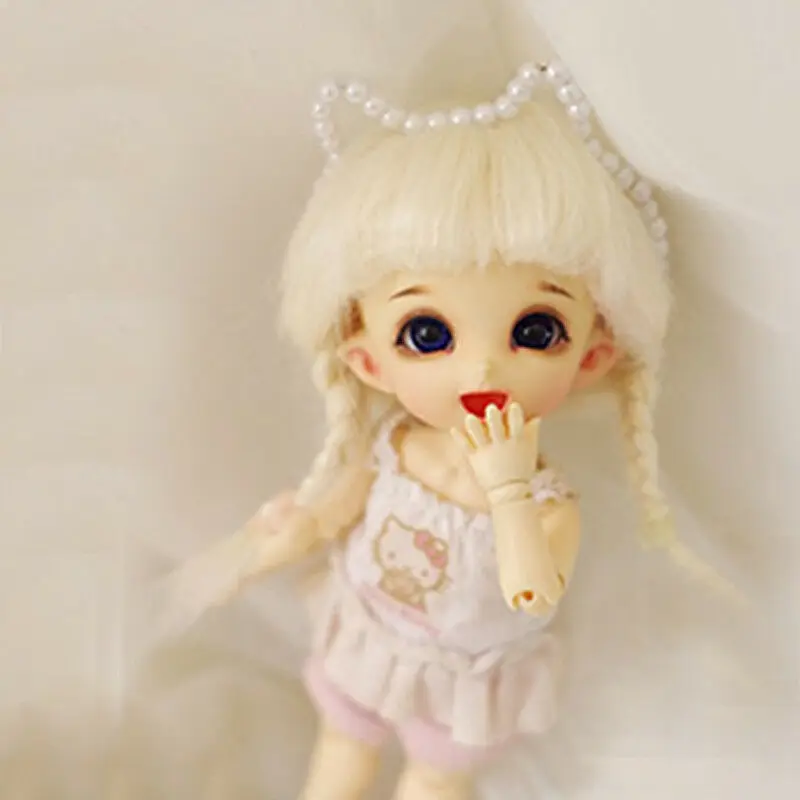 [Wamami] Бежевый длинный шерстяной парик/волосы Подходит для 1/8 Pukifee Ae Lati BJD Dollfie 12