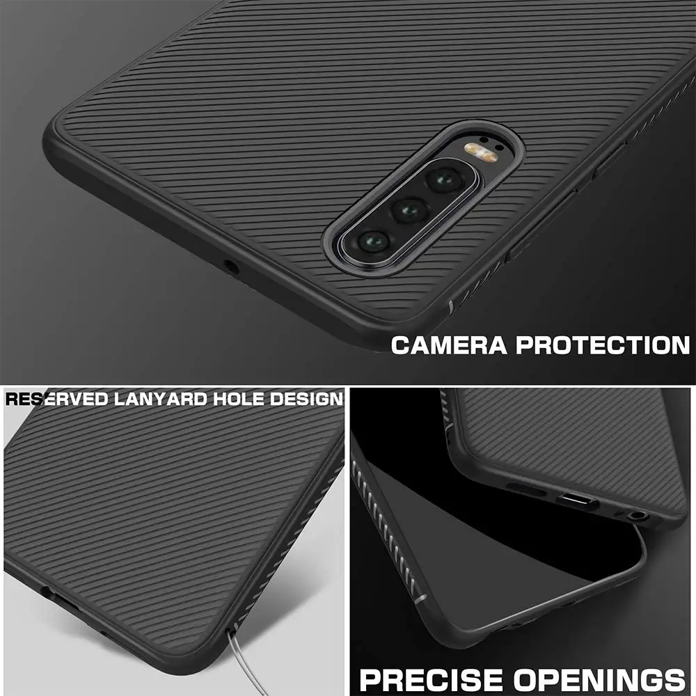 Ультратонкий чехол из углеродного волокна и ТПУ для Huawei P20 Lite P30 Y5 Y6 2018 Honor 8X Max 8C 9 V20